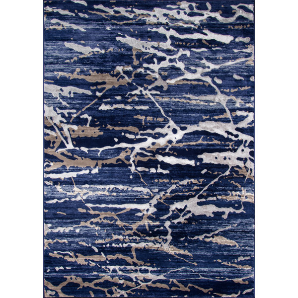 Pierce Blue/White Area Rug & Reviews AllModern